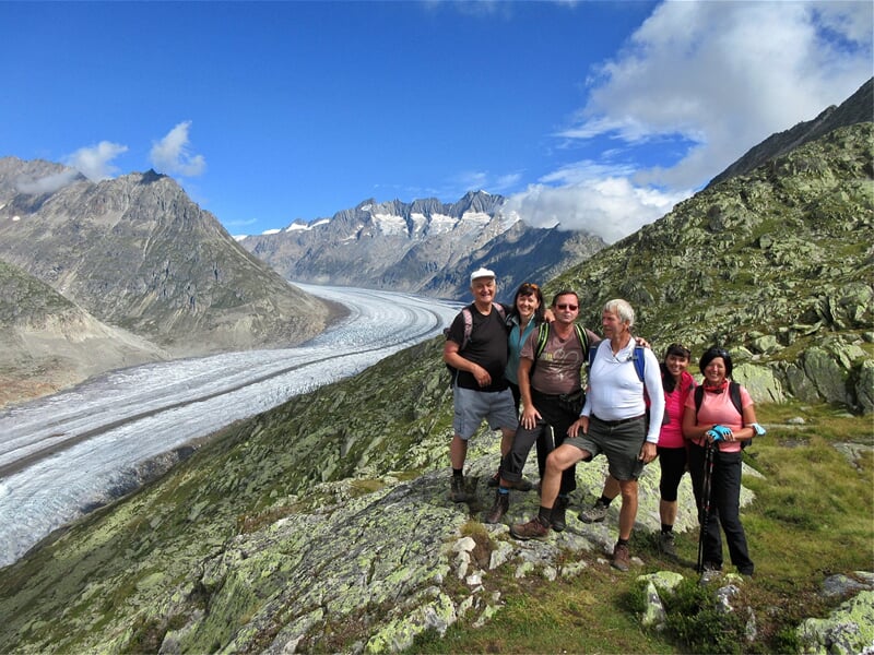 Turisté 45+ na túře v Alpách
